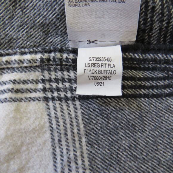 Old Navy Men's Black Buffalo Plaid 100% Cotton Flannel Shirt Medium - Picture 9 of 9